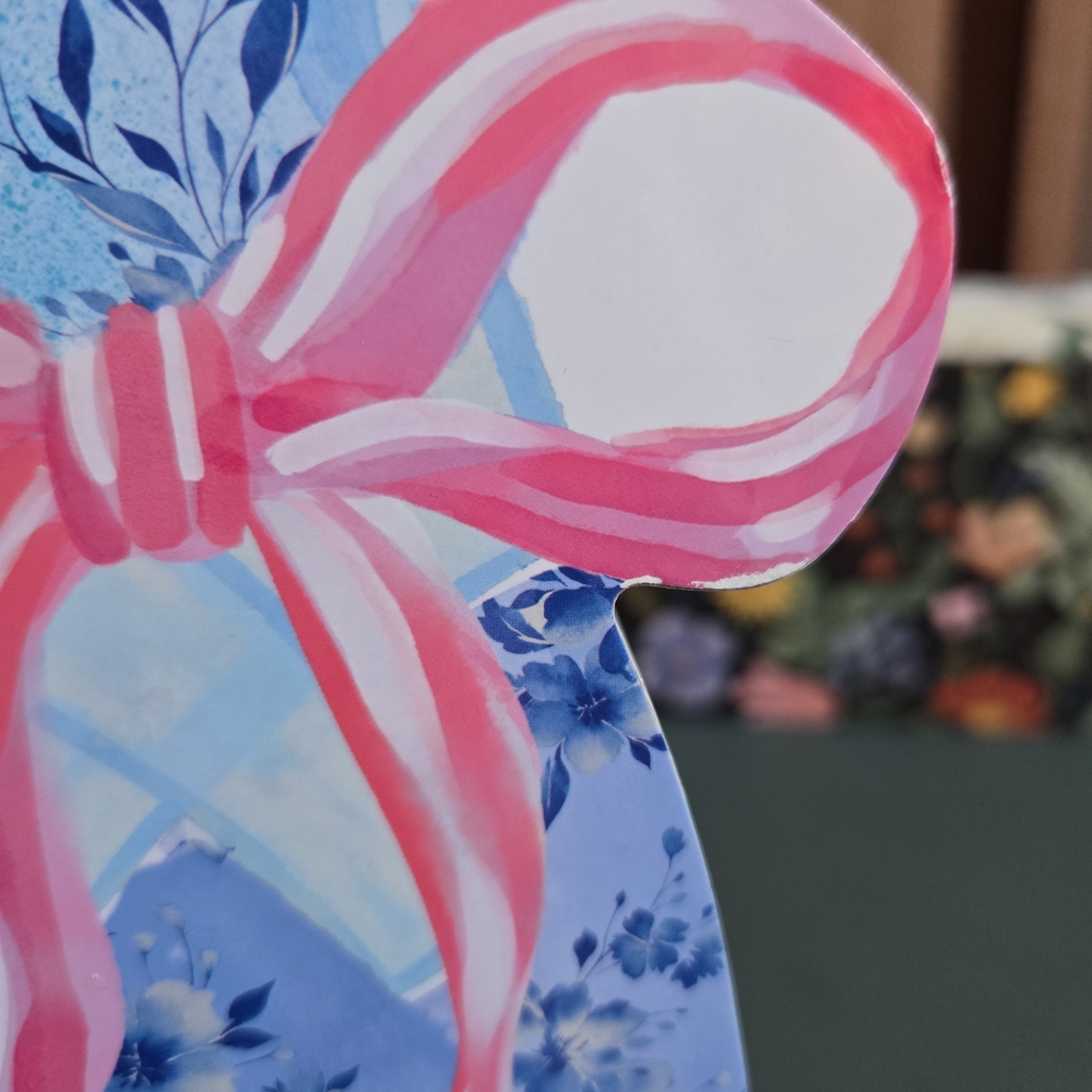 Luxury Fashion Inspired Decor Blue Floral Bottle with Pink Ribbon - Picture 9 of 9